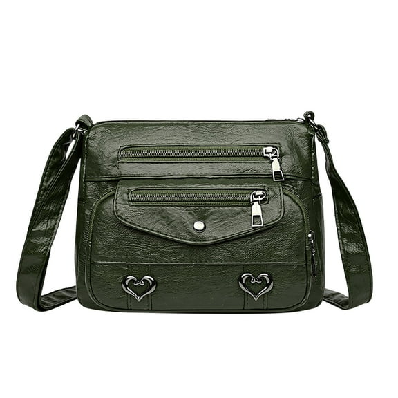 Mepaouo Fashion Crossbody Bag for Women Leather Shoulder Handbags Purses Multi Pocket Hobo Tote Bag(Green)