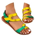 thumbnail image 1 of Mepaouo Fashion Flat Sandals for Women Leather Non Slip Casual Walking Shoes Orthotic Footbed Sandal, 1 of 8