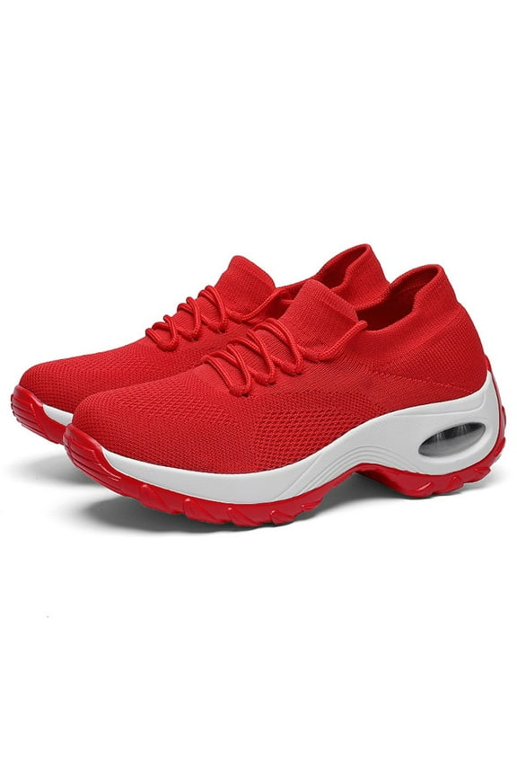 Fashion Mesh Sport Sneakers for Women Flat Toe Arch Support Lace-Up Comfy Running Shoes