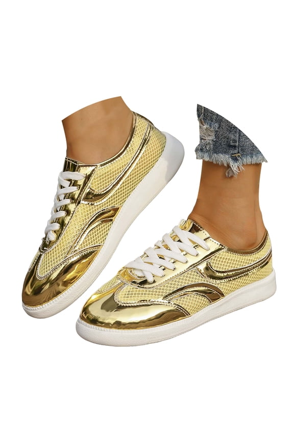 Fashion Sneakers for Women Breathable Tennis Walking Running Shoes Casual Slip on Low Top Flats
