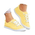 thumbnail image 1 of Mepaouo Fashion Sneakers for Women Memory Foam Lightweight Walking Slip on Canvas Shoes(Yellow,7.5), 1 of 5
