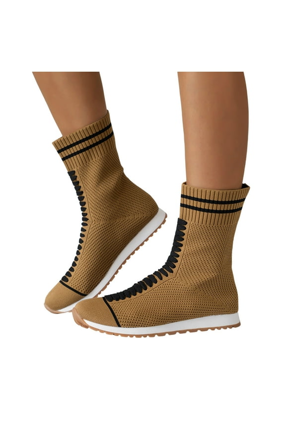 Fashion Sock Sneakers for Women Athletic Running Minimalist Barefoot Ball Walking Shoes(Brown,9)