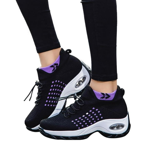 Mepaouo Fashion Sport Sneakers Women Arch Support Strech Ankle Running Shoes Comfy Walking Shoes