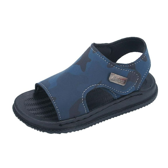Mepaouo Flat Sandals for Kids Boy Girl Casual Slip on Water Shoes Lightweight Slingback Casual Sandal