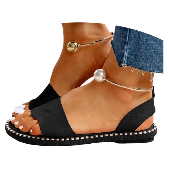 Mepaouo Flat Sandals for Women Comfortable Walking Footbed Summer Beach Shoes with Arch Support