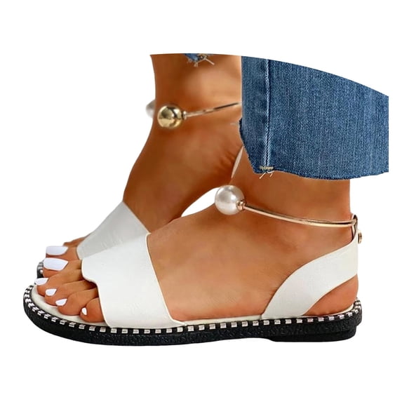 Mepaouo Flat Sandals for Women Comfortable Walking Footbed Summer Beach Shoes with Arch Support