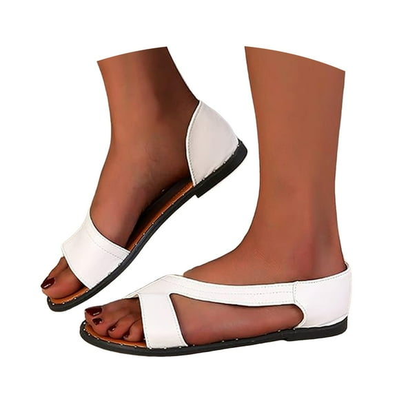 Mepaouo Flat Sandals for Women Comfortable Walking Summer Womens Sandal Open Toe Casual Slip on Shoes