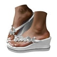 thumbnail image 1 of Mepaouo Flip Flops for Women Arch Support Wedge Flip Flops Butterfly Rhinestone Platform Beach Slides, 1 of 9
