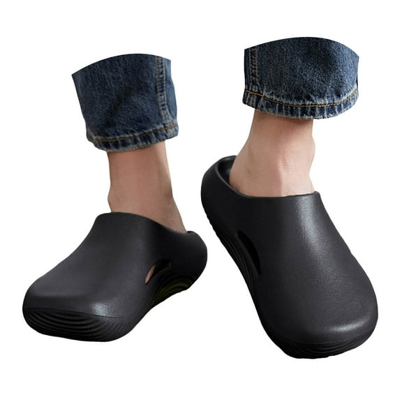 Mepaouo Garden Clogs for Men Comfort Non Slip Waterproof Mules Shoes Closed Toe Outdoor Beach Slides