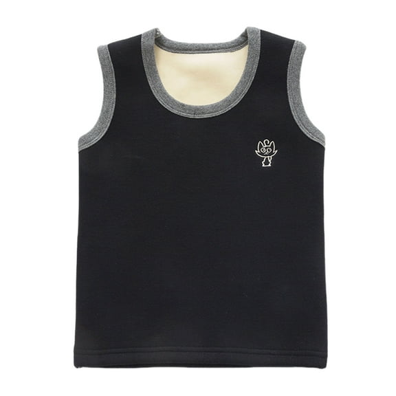 Mepaouo Girl's Solid Ribbed Knit Tank Top Crew Neck Sleeveless Basic Tops for Cold Weather(Black,A)