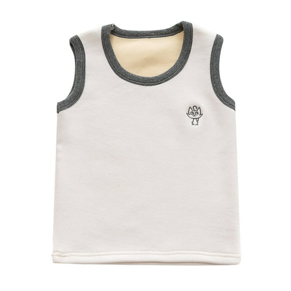 Mepaouo Girl's Solid Ribbed Knit Tank Top Crew Neck Sleeveless Basic Tops for Cold Weather(White,A)