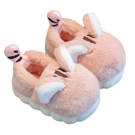 Mepaouo Girls Boys Home Slippers Warm Rabbits House Slippers for Toddler Winter Indoor Shoes(Pink,36)