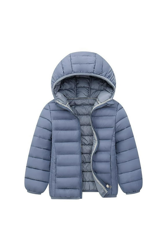 Girls Boys Hooded Puffer Jacket Toddler Packable Winter Warm Coat Kids Padded Fleece Outerwear