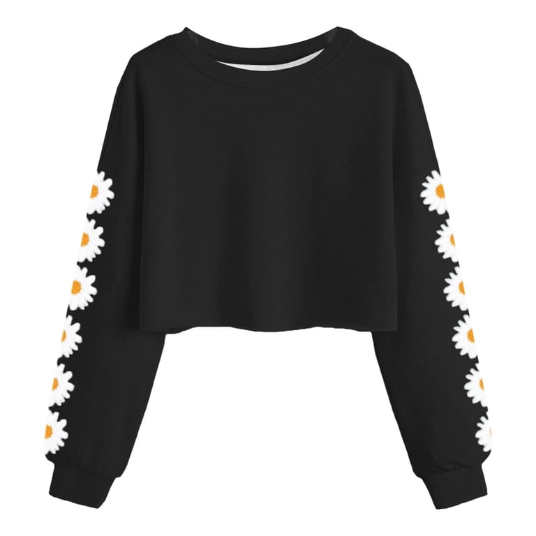 トップス ANDMARYBobby girls tops Mepaouo Girls Crop Tops Kids Long Sleeve Pullover Sweatshirts