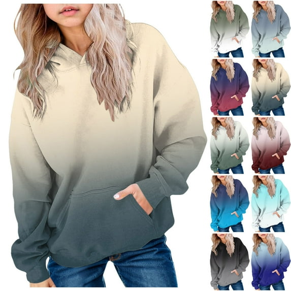 Mepaouo Girls Cute Hoodies Casual Long Sleeve Hooded Sweatshirts Little Kids Oversized Pullover Tops Blue 100