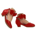 thumbnail image 1 of Mepaouo Girls Dress Shoes Closed Toe Low Chunky Heels Ankle Strap Wedding Party Flower Princess Pumps, 1 of 8