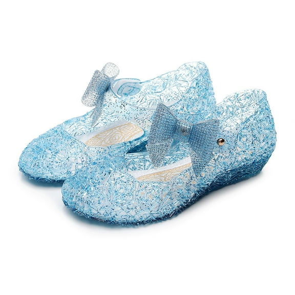 Mepaouo Girls Flats Mary Jane Dance Party Bow Dress Jelly Shoes Toddler Princess Birthday Sandals Sky Blue