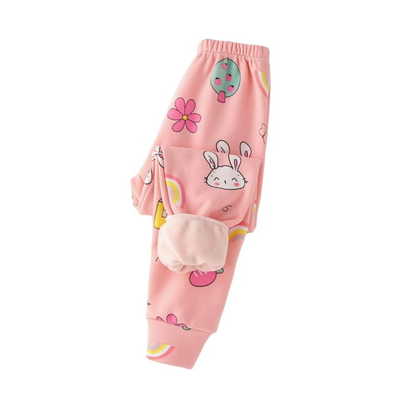 Mepaouo Girls Fleece Lined Leggings Winter Warm Sweatpants for Kids Thick Thermal Tights Pants(Pink,120)