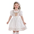 thumbnail image 1 of Mepaouo Girls German Dirndl Dress Oktoberfest Bavarian Outfit Set Kids Country Apron Maid Skirt White, 1 of 9