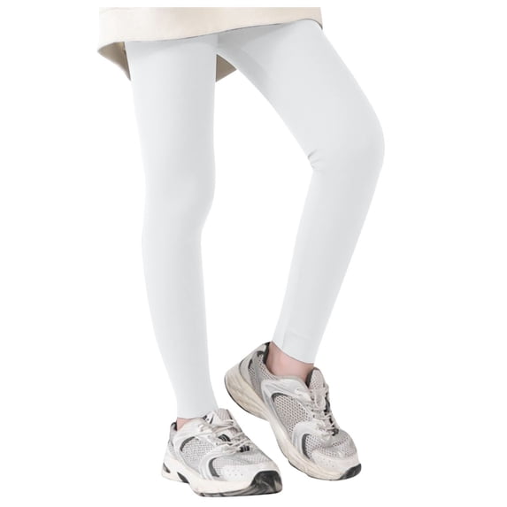 Mepaouo Girls Leggings Toddler Dance Athletic Yoga Pants Kids Compression Workout Running Tights White 4-5 Years