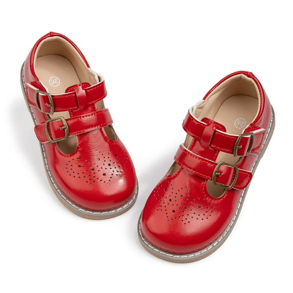 Mepaouo Girls Mary Jane Shoes Toddler Flower Ballet Flats Little Kids School Uniform Dressy Loafers