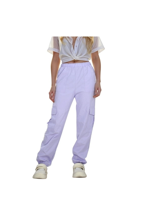 Girls Parachute Pants Kids Wide Leg Cargo Street Trousers Loose Jogger Sweatpant with Pockets