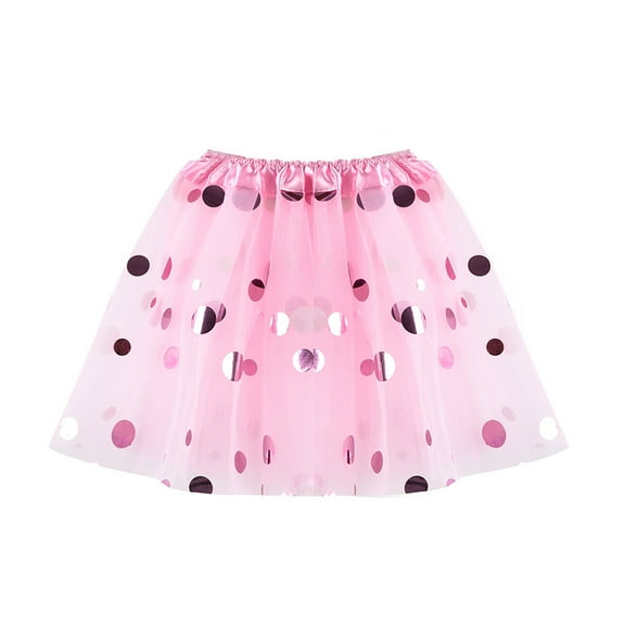 Mepaouo Girls' Polka Dot Tutu Glitter Ballet Layer Tulle Dance Skirts Rave Party Years 3-8