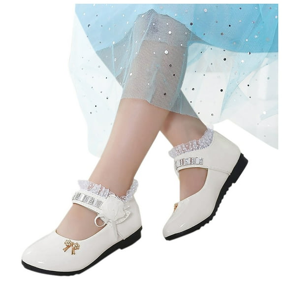 Mepaouo Girls School Uniform Shoes Mary Jane Flats Oxfords Wedding Princess Dress Shoes 0-12 Years