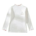thumbnail image 1 of Mepaouo Girls Turtleneck Long Sleeve Pullover T-Shirt Soft Stretch Kids Winter Tops Unisex Basic Tees Grey 2-3 Years, 1 of 4