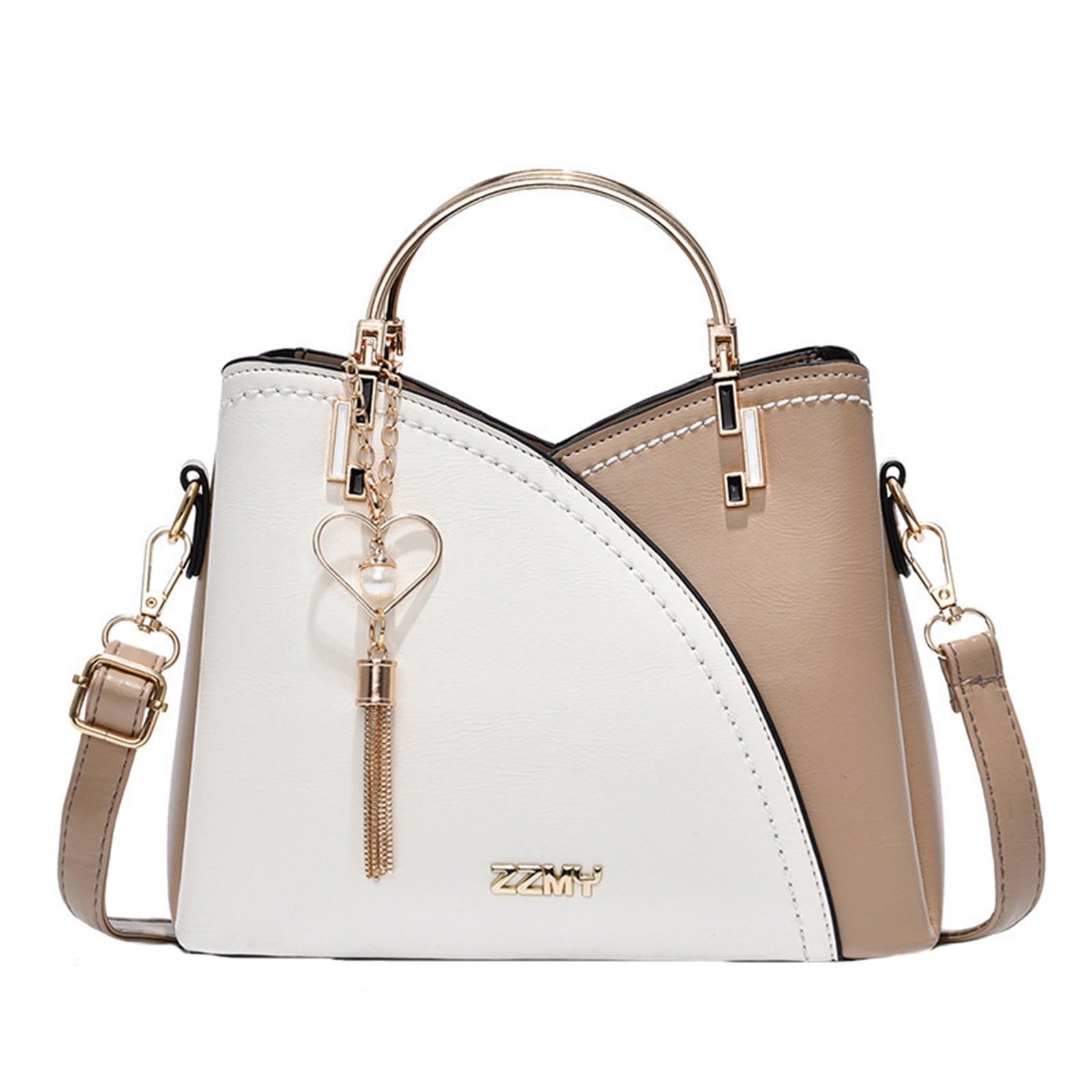Mepaouo Handbags for Women Leather Crossbody Bags Women's Tote Shoulder Purse Top Handle Satchel(Beige)