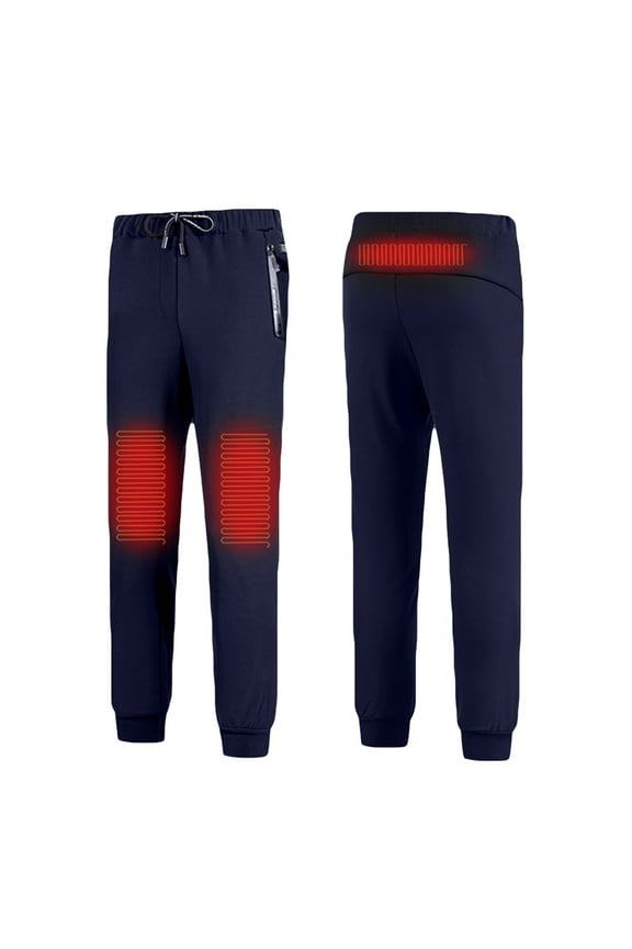 Heated Pants for Women with Battery Pack Heated Winter Thermal Bottom Heating Pants(Blue,L)