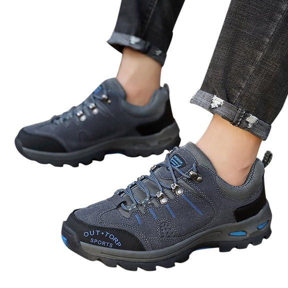 Mepaouo Hiking Shoes Men Fashion Waterproof Walking Shoes Anti-Slip Breathable Climbing Shoes