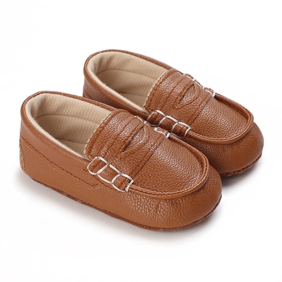 Mepaouo Infant Baby Boys Girls Loafers Leather Toddler Moccasins First Walking Crib Dress Shoes