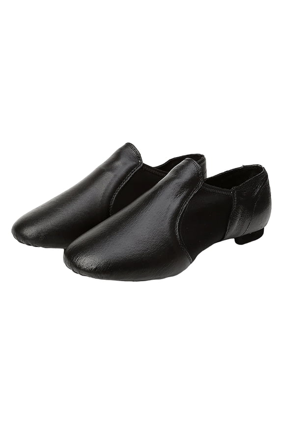 Jazz Shoes for Girls Boys Leather Unisex Slip on Dance Shoes Womens Soft Casual Shoes(Black,8.5)
