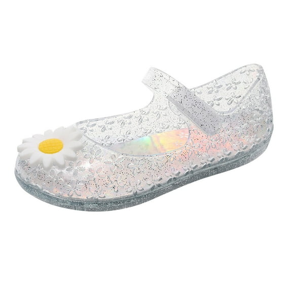 Mepaouo Jelly Shoes for Girls Snow Princess Birthday Sandals Dress Flats 2-8Y