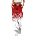 thumbnail image 1 of Mepaouo Jogger Fleece Sweat Pants for Women Cinch Bottoms Baggy Sweatpants with Pocket(Red,XL), 1 of 4