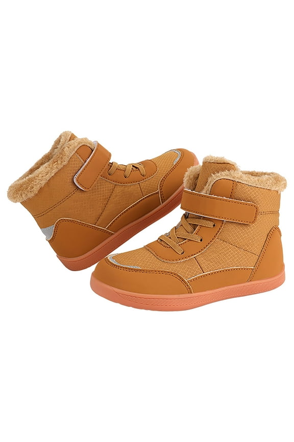 Kids 2024 Winter Warm Snow Boots Waterproof Soft Outdoor Hiking Boots for Girls Boys(Brown,35)