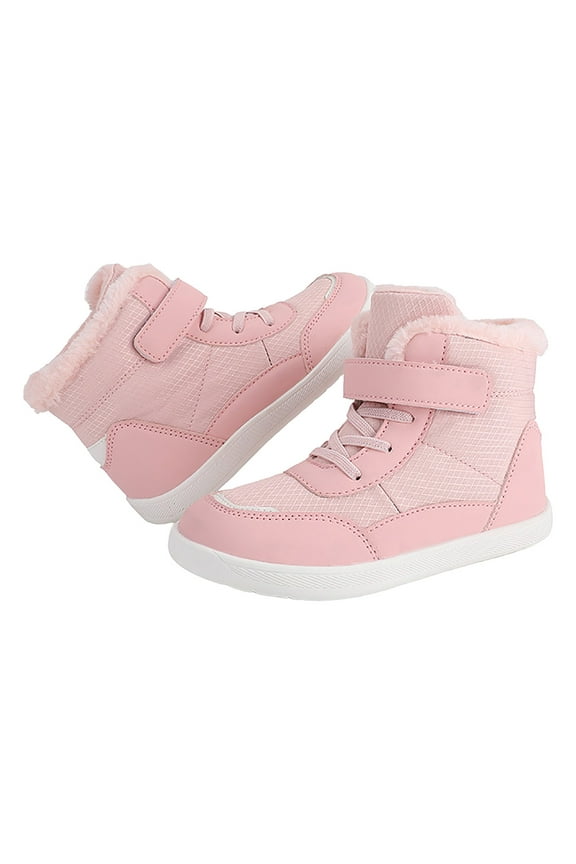Kids 2024 Winter Warm Snow Boots Waterproof Soft Outdoor Hiking Boots for Girls Boys(Pink,28)