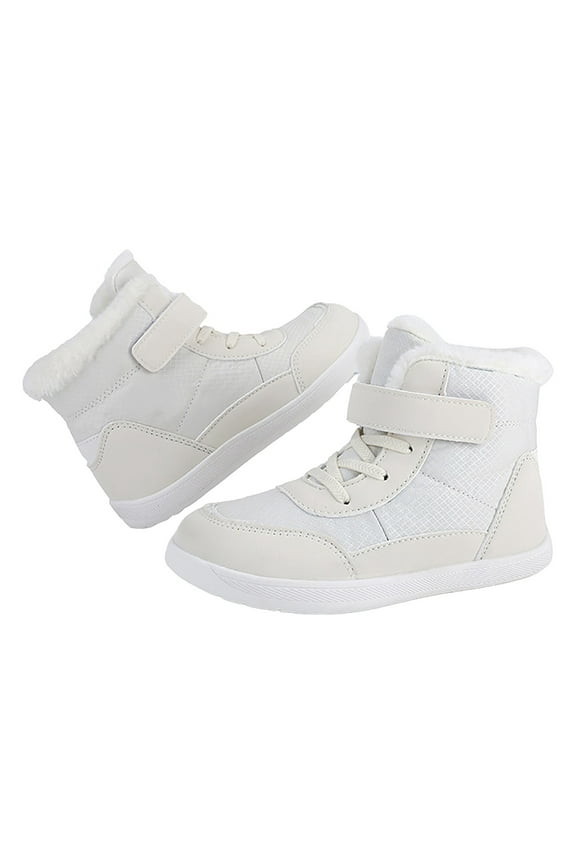 Kids 2024 Winter Warm Snow Boots Waterproof Soft Outdoor Hiking Boots for Girls Boys(White,34)
