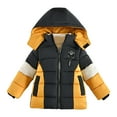 thumbnail image 1 of Mepaouo Kids Boy's Winter Coat Fleece Lined Waterproof Down Jacket Toddler Puffy Hooded Outwear Yellow 12-18 Months, 1 of 5