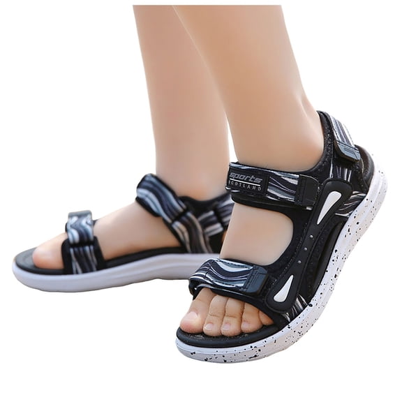 Mepaouo Kids Boys Summer Sports Sandals Open Toe Slip on Water Shoes Toddler Summer Beach Slides