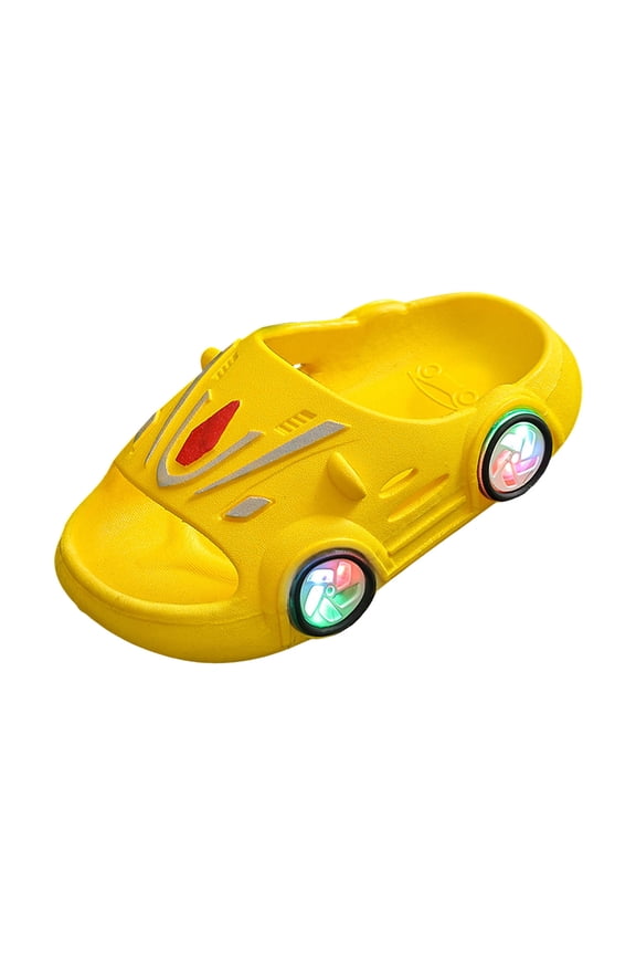 Kids Car Slides Boys Girls Toddlers Cloud Shower Shoes Cute Cartoon Beach Pool Sandals Yellow