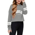 thumbnail image 1 of Mepaouo Kids Crop Tops Girls Long Sleeve Fashion Hoodies Toddler Hooded Pullover Sweatshirts Grey 3-4 Years, 1 of 4