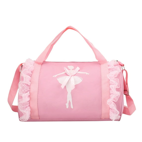 Mepaouo Kids Dance Ballet Bag Large Capacity Fashion Tote Bag Custom Travel Yoga Duffle Handbag(Pink)