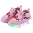 thumbnail image 1 of Mepaouo Kids Light Up Flashing Sneakers Slip on Athletic Running Shoes Boys Girls Walking Tennis Shoes Pink, 1 of 7