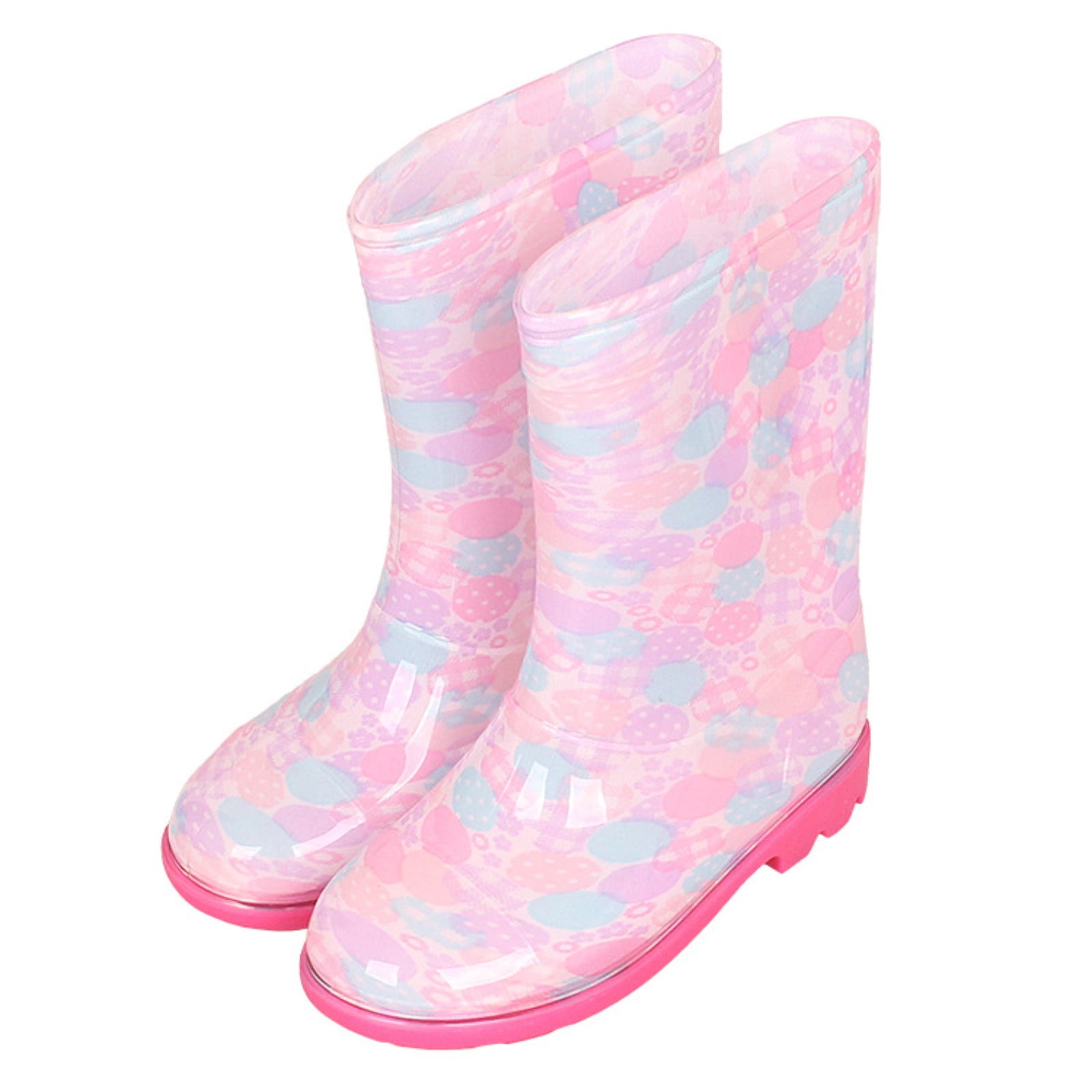 Mepaouo Kids Rain Boots Waterproof Printed Rubber Rainboots for Boys Girls Outdoor Walking Playing