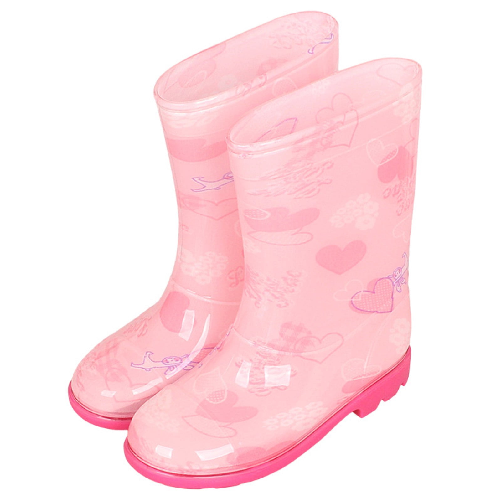 Mepaouo Kids Rain Boots Waterproof Printed Rubber Rainboots for Boys Girls Outdoor Walking Playing