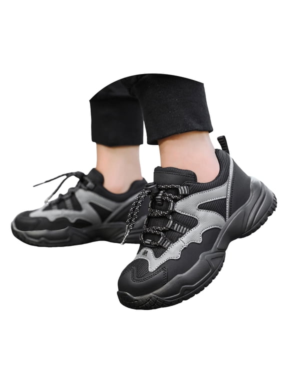 Kids Sneakers Boys Girls Arch Support Hiking Running Shoes Lace up Non Slip Casual Walking Shoes