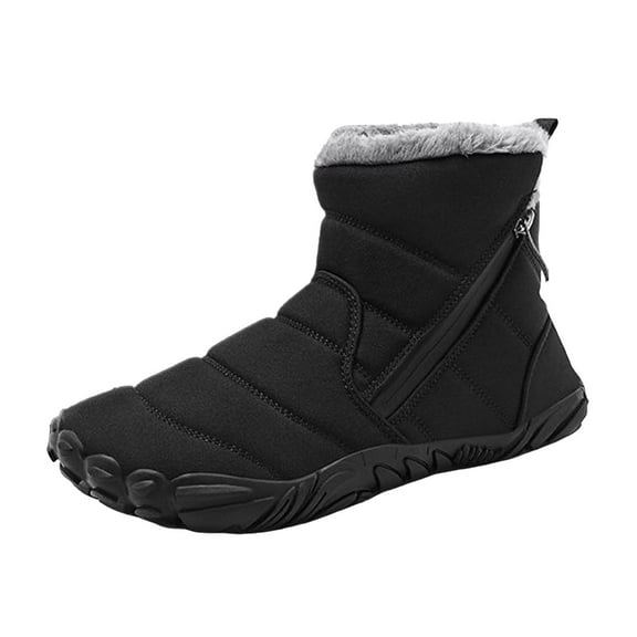 Mepaouo Kids Snow Boots Girls Boys Toddlers Winter Warm Fleece Lined Waterproof Ankle Booties(Black,1)