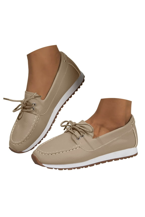 Lace up Loafers for Women Business Oxfords Dress Boat Shoes Platform Casual Slip on Work Flats
